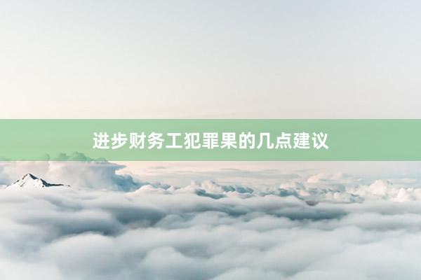 进步财务工犯罪果的几点建议